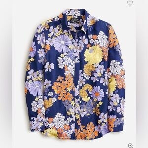 J Crew Cupro Classic Fit Floral Button Down Shirt 4